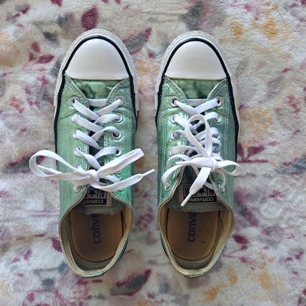 Metallic Green Converse